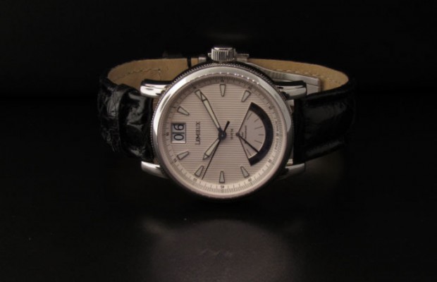 Gents Retro Style Quartz Cream Face and Black Strap