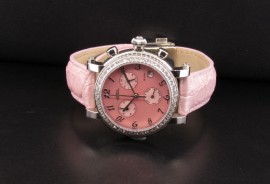 Ladies Pink White Sapphire Chrono